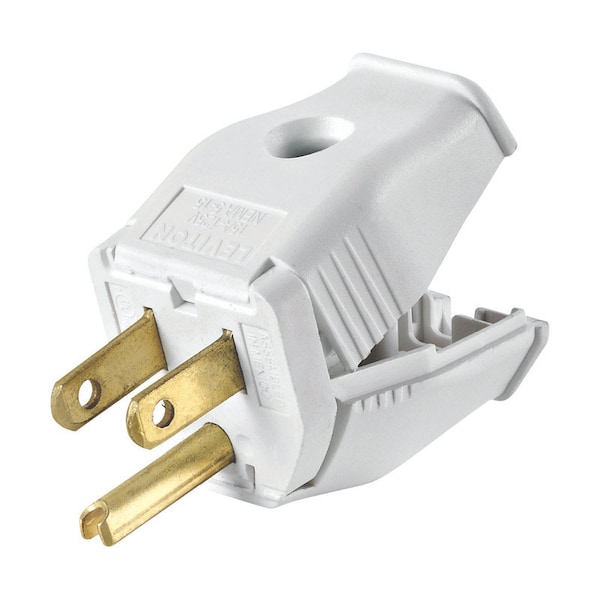 Leviton Leviton Commercial and Residential Thermoplastic Straight Blade Plug 5-15P 18-12 AWG 2 Pole 3 Wire 3W101-0WH - main